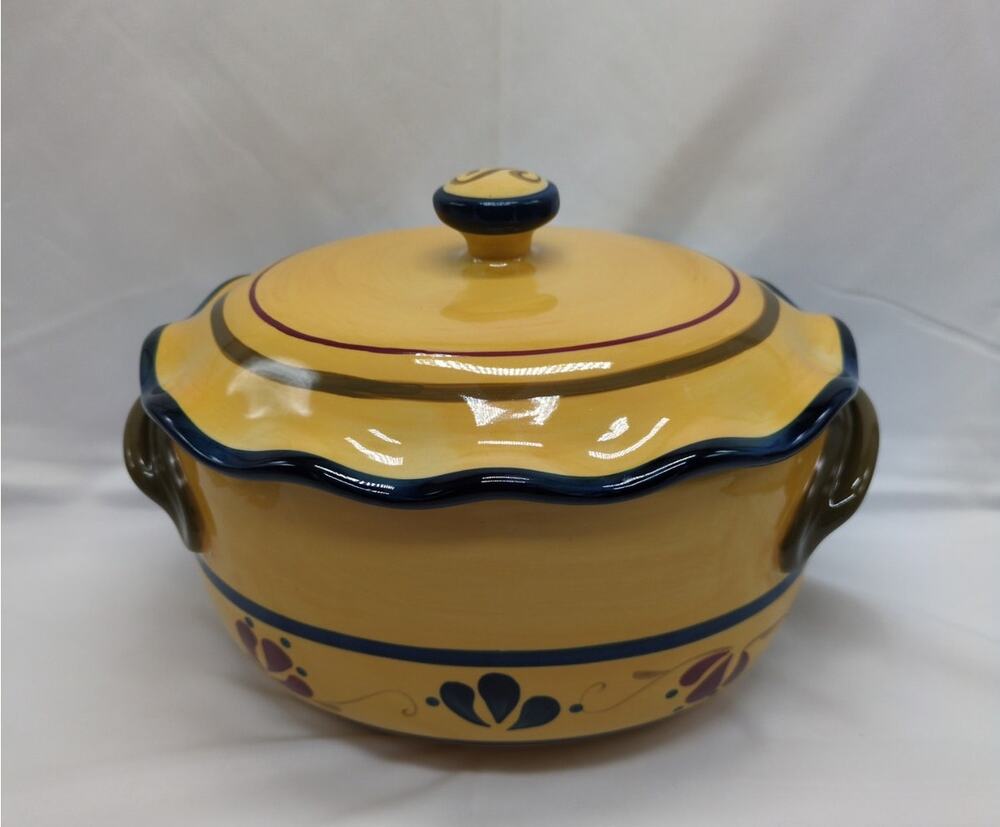 Celebrating Home Stoneware Collection 3Qt Bean Pot Casserole Dish Kitchen Decor
